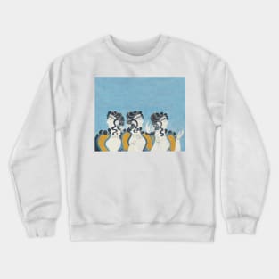 Minoan Ladies in Blue fresco after Emile Gilliéron Crewneck Sweatshirt